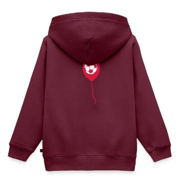 Fußball Ball Ball Ball - Kinder Premium Organic Hoodie - Burgunderrot - Hinten - AI Model Kid Female (0cm)