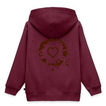 Herz und Schlamm - Kinder Premium Organic Hoodie - Burgunderrot - Hinten - AI Model Kid Female (0cm)