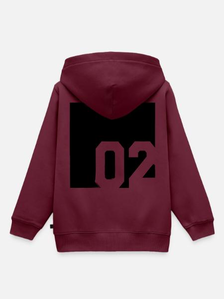 2002 - Kinder Premium Organic Hoodie - Burgunderrot