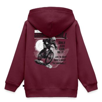 GHB Fahrrad downhill Mountain Bike 03092017 6 - Kinder Premium Organic Hoodie - Burgunderrot - Hinten - AI Model Kid Female (0cm)