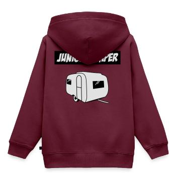 Junior Camper - Kinder Premium Organic Hoodie - Burgunderrot - Hinten - AI Model Kid Female (0cm)