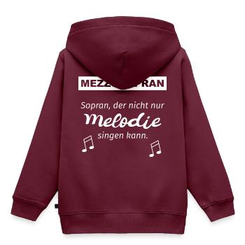 MEZZOSOPRAN - Soprano Sopran Singen Musikliebe - Kinder Premium Organic Hoodie - Burgunderrot - Hinten - AI Model Kid Female (0cm)