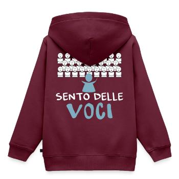 Direttore di coro - Sento delle voci! - Kinder Premium Organic Hoodie - Burgunderrot - Hinten - AI Model Kid Female (0cm)