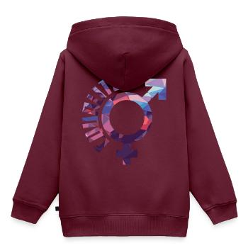 Emanzipation Feminismus Geschenk Symbol Geschlecht - Kinder Premium Organic Hoodie - Burgunderrot - Hinten - AI Model Kid Female (0cm)