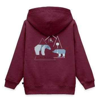 Bester Sohn Bären - Kinder Premium Organic Hoodie - Burgunderrot - Hinten - AI Model Kid Female (0cm)