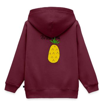 Pineapple - Kinder Premium Organic Hoodie - Burgunderrot - Hinten - AI Model Kid Female (0cm)