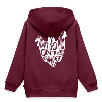 Denglisch - Kinder Premium Organic Hoodie - Burgunderrot - Hinten - AI Model Kid Female (0cm)