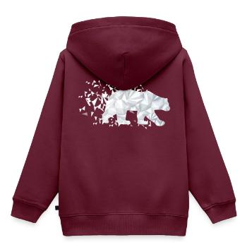 Eisbär Umwelt Klima - Kinder Premium Organic Hoodie - Burgunderrot - Hinten - AI Model Kid Female (0cm)