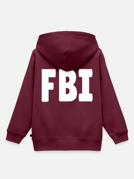 FBI - Kinder Premium Organic Hoodie - Burgunderrot