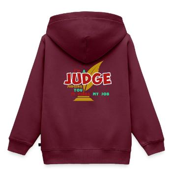 Ich bin Richter - Kinder Premium Organic Hoodie - Burgunderrot - Hinten - AI Model Kid Female (0cm)