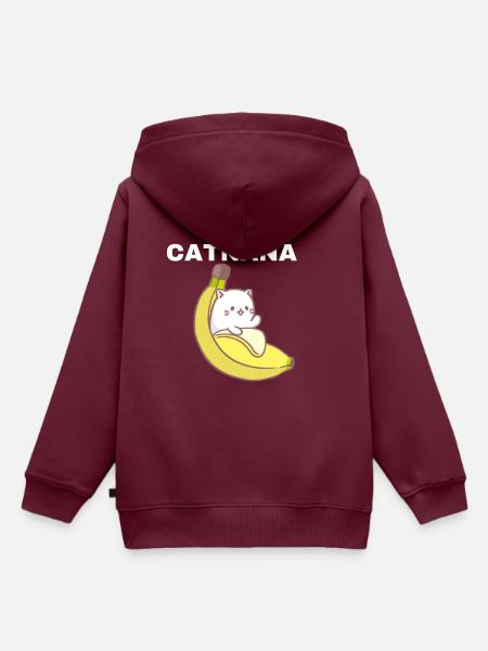 Catnana - Kinder Premium Organic Hoodie - Burgunderrot