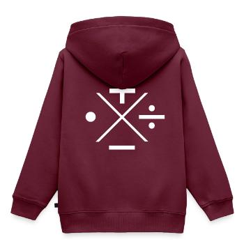 Mathe Symbol Plus Genie Physiker Nerd Geschenk - Kinder Premium Organic Hoodie - Burgunderrot - Hinten - AI Model Kid Female (0cm)