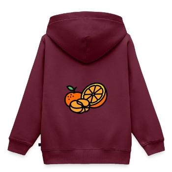 Mandarinen - Kinder Premium Organic Hoodie - Burgunderrot - Hinten - AI Model Kid Female (0cm)