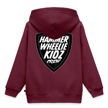 Hammer Wheelie Kidz Fan Artikel - Kinder Premium Organic Hoodie - Burgunderrot - Hinten - AI Model Kid Female (0cm)