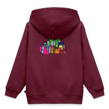 geschenke - Kinder Premium Organic Hoodie - Burgunderrot - Hinten - AI Model Kid Female (0cm)