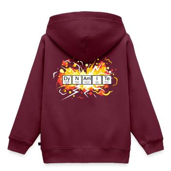Gamer Nerd Süchtig Zocken Level up lustig Dynamite - Kinder Premium Organic Hoodie - Burgunderrot - Hinten - AI Model Kid Female (0cm)