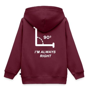 Lustiges Mathe Rechter Winkel Streber Geschenk - Kinder Premium Organic Hoodie - Burgunderrot - Hinten - AI Model Kid Female (0cm)