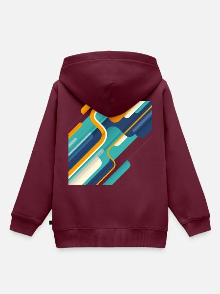 Abstrakt 01.001 - Kinder Premium Organic Hoodie - Burgunderrot