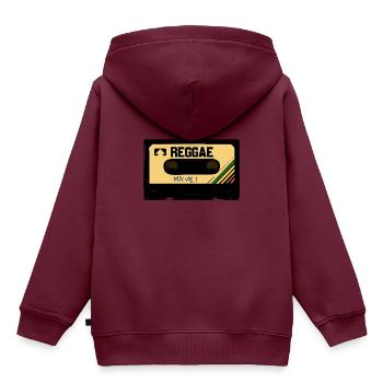 reggae kasette - Kinder Premium Organic Hoodie - Burgunderrot - Hinten - AI Model Kid Female (0cm)