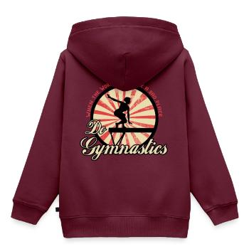 Do Gymnastics Turnen Turnerin schwebebalken - Kinder Premium Organic Hoodie - Burgunderrot - Hinten - AI Model Kid Female (0cm)