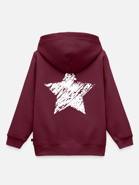 White Star - Kinder Premium Organic Hoodie - Burgunderrot