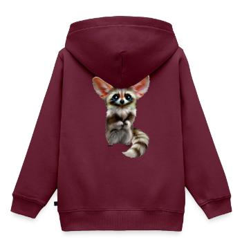 Stinktier Wildtier - Kinder Premium Organic Hoodie - Burgunderrot - Hinten - AI Model Kid Female (0cm)