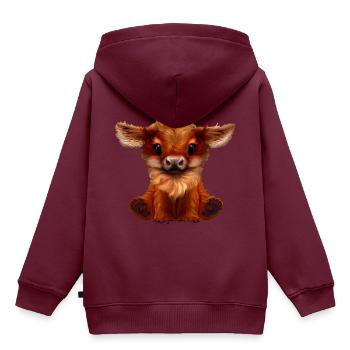 Kuscheln Elch Kind - Kinder Premium Organic Hoodie - Burgunderrot - Hinten - AI Model Kid Female (0cm)