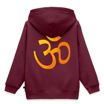 goa om - Kinder Premium Organic Hoodie - Burgunderrot - Hinten - AI Model Kid Female (0cm)