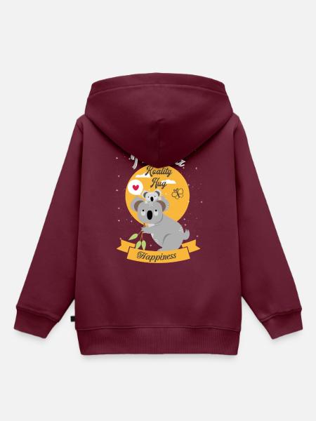 Niedliches Koala Design - Kinder Premium Organic Hoodie - Burgunderrot