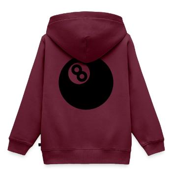 Billard 8Ball Billardkugel 8 - Kinder Premium Organic Hoodie - Burgunderrot - Hinten - AI Model Kid Female (0cm)