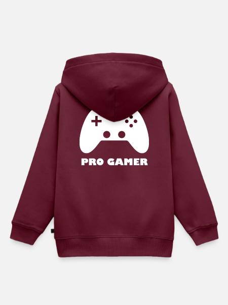 Progamer weiss - Kinder Premium Organic Hoodie - Burgunderrot