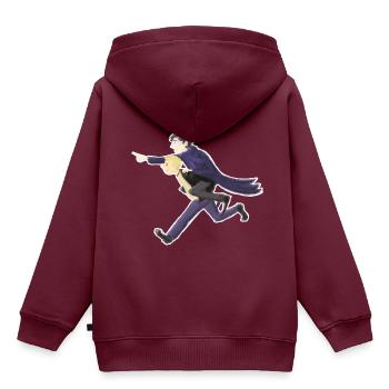 Bereit für die Untersuchung! - Kinder Premium Organic Hoodie - Burgunderrot - Hinten - AI Model Kid Female (0cm)