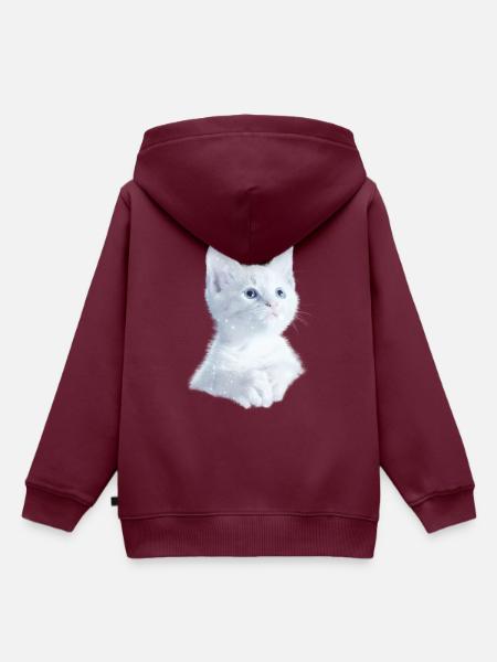Kitty Kätzchen Katzen Shirt - Kinder Premium Organic Hoodie - Burgunderrot
