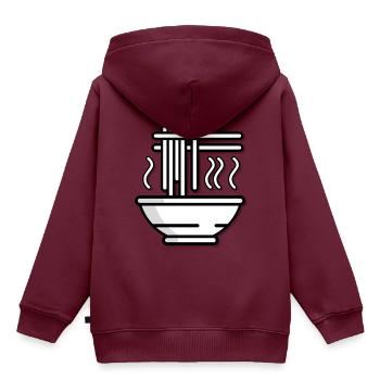Ramen Suppe Japanisch Essen Appetit Stäbchen Love - Kinder Premium Organic Hoodie - Burgunderrot - Hinten - AI Model Kid Female (0cm)