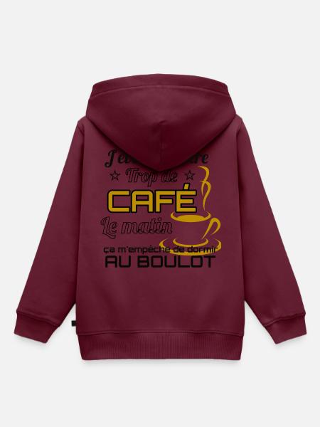 Kaffee-Shirt • Lustige Zitat • Geschenk-Kaffee - Kinder Premium Organic Hoodie - Burgunderrot