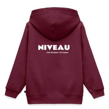 Niveau hat nicht Jeder,Geschenkidee - Kinder Premium Organic Hoodie - Burgunderrot - Hinten - AI Model Kid Female (0cm)