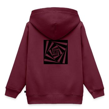 Muster Wirbel Illusion Strudel - Kinder Premium Organic Hoodie - Burgunderrot - Hinten - AI Model Kid Female (0cm)