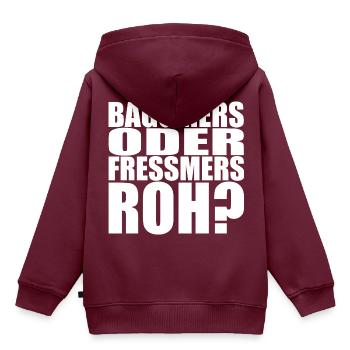 fränkisch franken mittelfranken sprüche - Kinder Premium Organic Hoodie - Burgunderrot - Hinten - AI Model Kid Female (0cm)