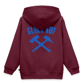 glück auf t shirt ruhrgebiet tshirt ruhrpott blau - Kinder Premium Organic Hoodie - Burgunderrot - Hinten - AI Model Kid Female (0cm)