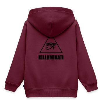 KILLUMINATI - Kinder Premium Organic Hoodie - Burgunderrot - Hinten - AI Model Kid Female (0cm)