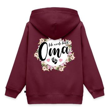 Ich werde bald Oma - Kinder Premium Organic Hoodie - Burgunderrot - Hinten - AI Model Kid Female (0cm)