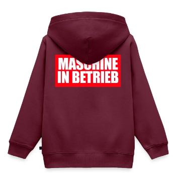 Maschine In Betrieb - Kinder Premium Organic Hoodie - Burgunderrot - Hinten - AI Model Kid Female (0cm)