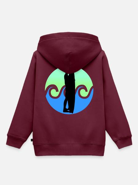 Surfer - Surfen - Kinder Premium Organic Hoodie - Burgunderrot