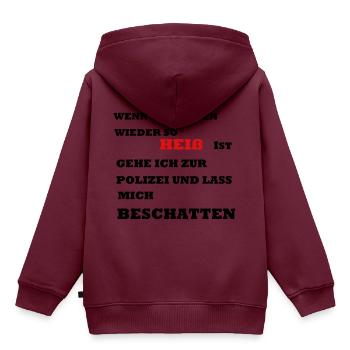 Sommer Hitze - Kinder Premium Organic Hoodie - Burgunderrot - Hinten - AI Model Kid Female (0cm)
