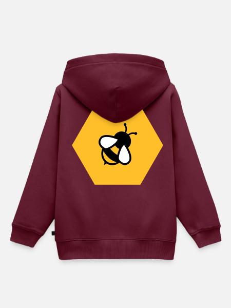 Biene Wabe - Kinder Premium Organic Hoodie - Burgunderrot