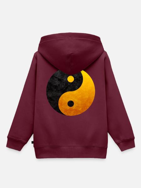 Das Yin und yang - Kinder Premium Organic Hoodie - Burgunderrot