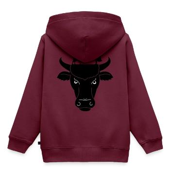 Stier Bulle Stierkampf Geschenk - Kinder Premium Organic Hoodie - Burgunderrot - Hinten - AI Model Kid Female (0cm)