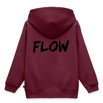 Flow - Kinder Premium Organic Hoodie - Burgunderrot - Hinten - AI Model Kid Female (0cm)