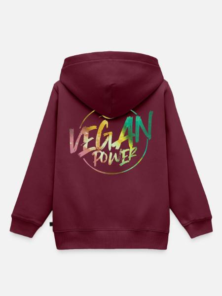 vegan power bunt - Kinder Premium Organic Hoodie - Burgunderrot