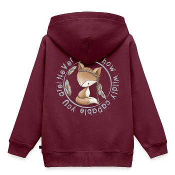 Never forget how wildly you are - Kinder Premium Organic Hoodie - Burgunderrot - Hinten - AI Model Kid Female (0cm)